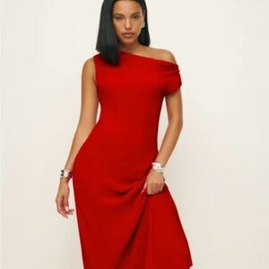 Reformation Constanza dress in lipstick red, size XS